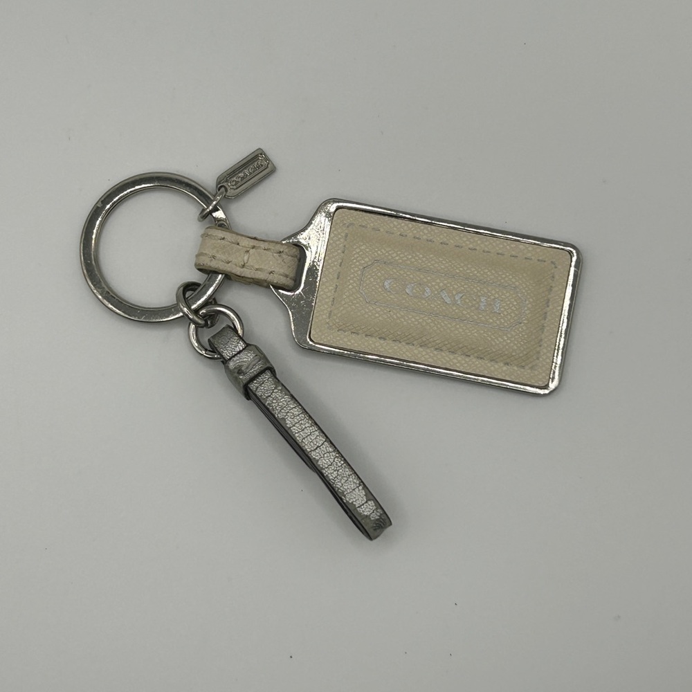 Coach Leather and Metal Keychain